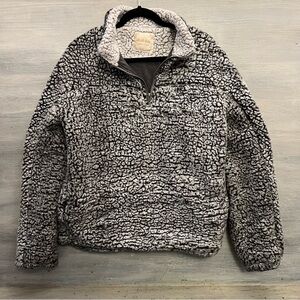 Altar’d State Grey Sherpa Zip Collar Pullover Medium Good Condition